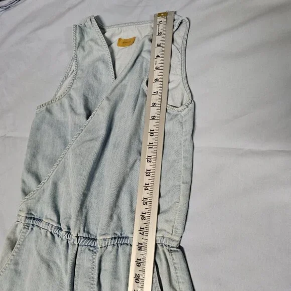 MOTHER Crop The Jumpsuit Sleeveless Light Blue Women Size S - Picture 13 of 16
